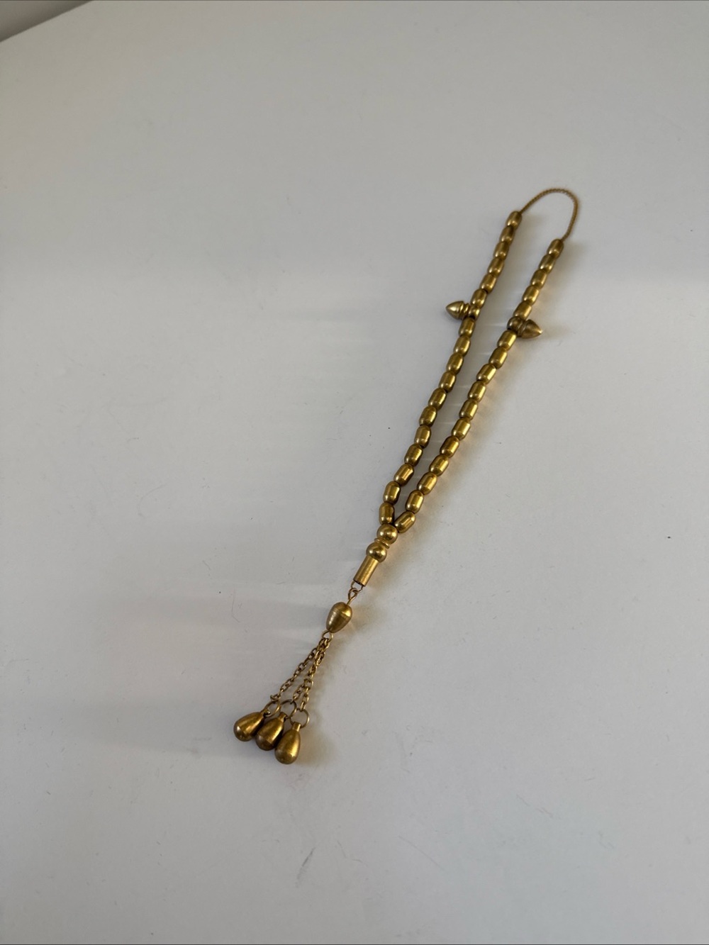 Vintage Solid Brass Beaded Tassel prayer beads from Saudi Arabia